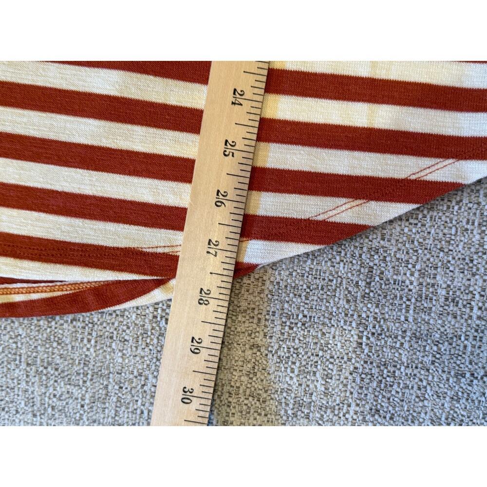 Time and Tru Women's Long Sleeve Boat Neck Top Shirt Stripes Orange XL (16-18) - Picture 6 of 11